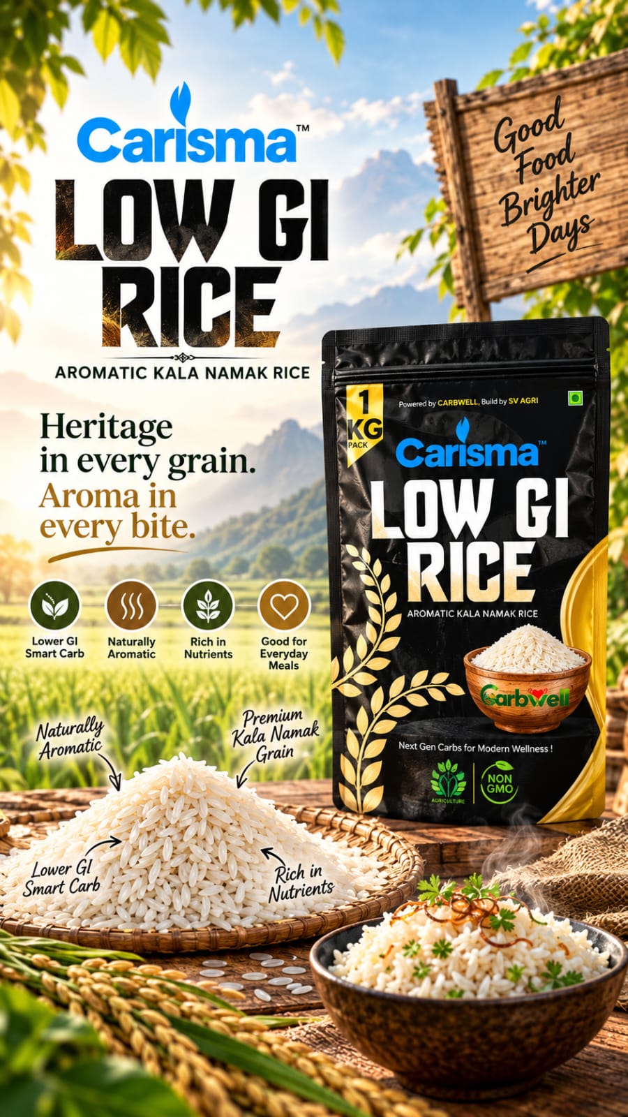 CARISMA LOW GI RICE  - Aromatic Kalanamak Rice
